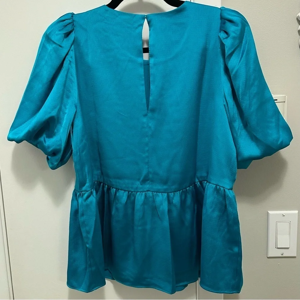 Lilly Pulitzer Blakelynn Elbow Sleeve Blouse Top Blue Rhapsody Teal Sz 4 NWT